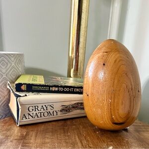 Vintage Giant Solid Wooden Egg
